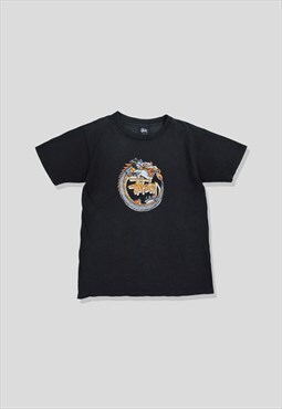 Vintage 90s Stussy Dragon T-Shirt in Black
