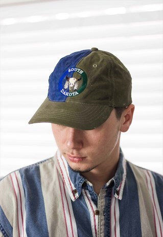 VINTAGE SOUTH DAKOTA EMBROIDERED BASEBALL CAP LOGO 90S X 3.1