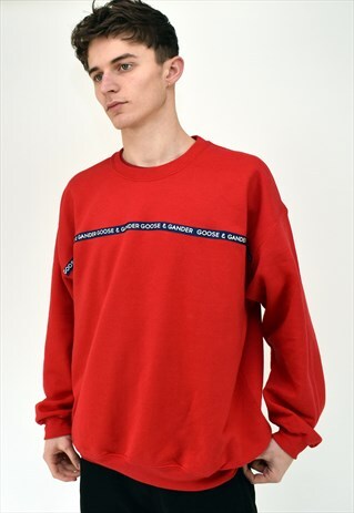G&G UNISEX RED WRITING RIBBON SWEAT
