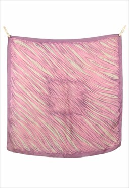 Vintage Scarf 60s Mod Pink & Cream Abstract Lines Bandana