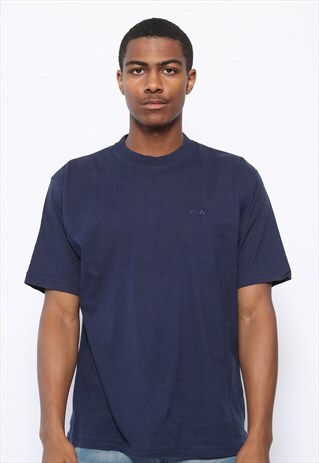 VINTAGE FILA LOGO T-SHIRT NAVY BLUE