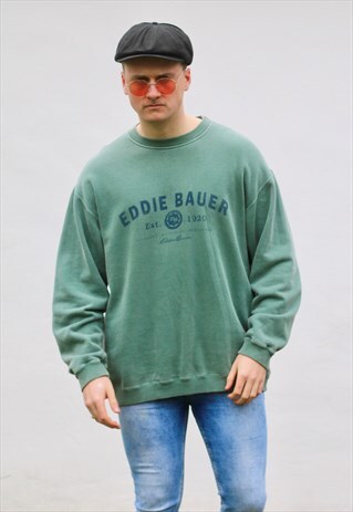 EDDIE BAUER USA MINIMALIST PASTEL MINT VINTAGE SWEATSHIRT