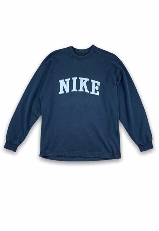 NIKE VINTAGE 90S BLACK EMBROIDERED SPELL OUT SWEATSHIRT