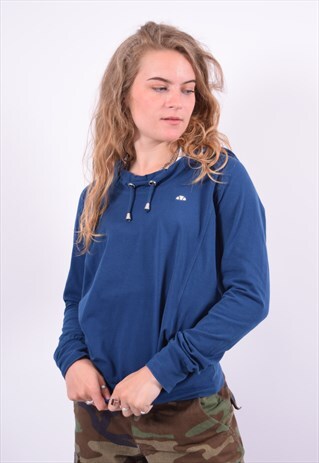 VINTAGE ELLESSE HOODIE JUMPER BLUE