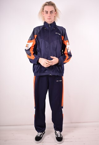 CHAMPION MENS VINTAGE FULL TRACKSUIT XL BLUE 90S