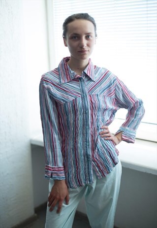 VINTAGE 90'S MULTI COLOUR STRIPED SHIRT
