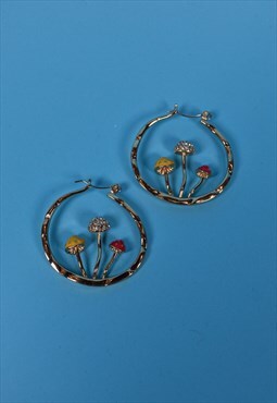 Magic Mushroom Hoop Earrings