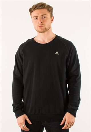 VINTAGE BLACK ADIDAS CREWNECK SWEATSHIRT