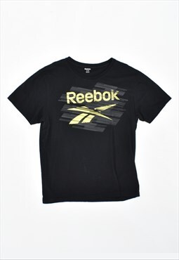 Vintage 90's Reebok T-Shirt Top Slim Fit Black