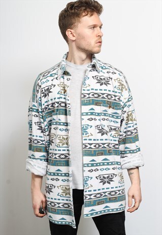 VINTAGE AZTEC PATTERNED SHIRT