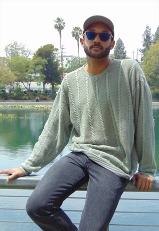 90S CLASSIC LUXURY OVERSIZE CP COMPANY SAGE GREEN SWEATER
