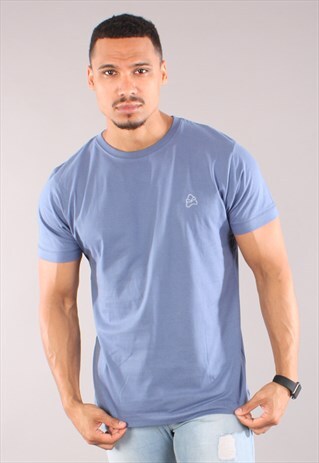 FADED DENIM CLASSIC T SHIRT - WHITE LOGO