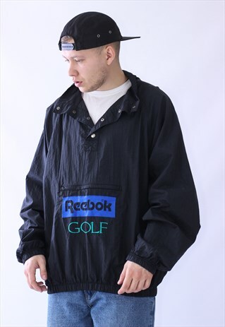 VINTAGE MENS REEBOK GOLF HALF ZIP ANORAK JACKET BIG LOGO