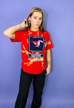 Vintage 90s USA Red Tie Dye Graphic T-Shirt