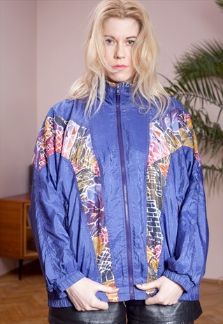 VINTAGE ABSTRACT PRINT WINDBREAKER FROM THE 90S