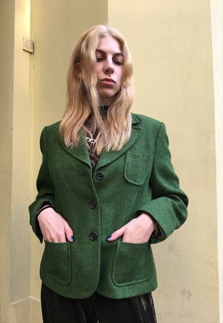 VINTAGE 90' OLDSCHOOL UNIQUE GREEN JACKET