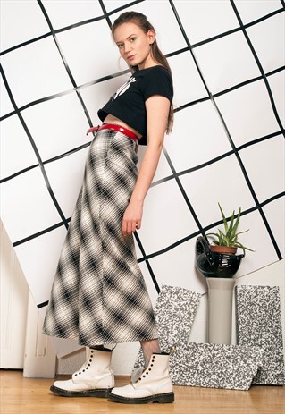 90S VINTAGE GRUNGE MAXI SKIRT
