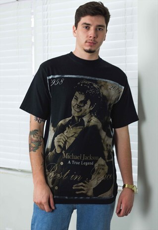 VINTAGE MICHAEL JACKSON T-SHIRT LOGO 90S L 9