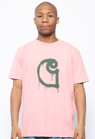 VINTAGE CARHARTT BIG LOGO T-SHIRT PINK