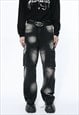 Men's Dark tie-dye design jeans SS24 Vol.1