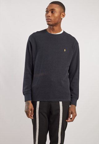 VINTAGE RALPH LAUREN LONG SLEEVE WAFFLE TOP
