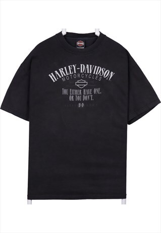 Harley Davidson 90's Back Print Short Sleeve Graphic T Shirt