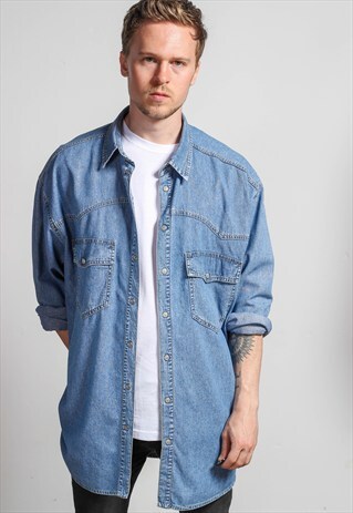 VINTAGE OVERSIZED DENIM SHIRT