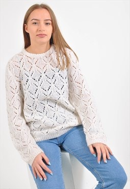 Vintage knitwear jumper in white