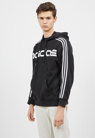 VINTAGE BLACK ADIDAS HOODIE SWEATSHIRT