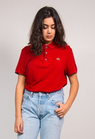 90'S VINTAGE RED LACOSTE POLO T-SHIRT