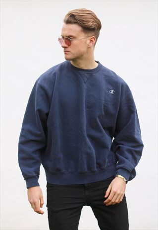 CHAMPION USA MINIMALIST NAVY BLUE SWEATSHIRT