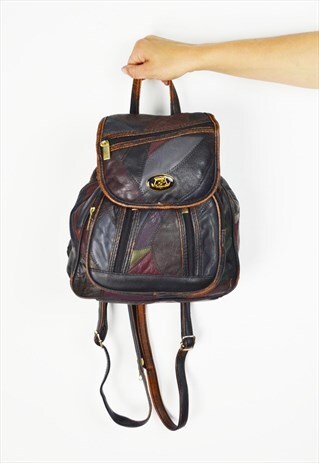 LEATHER PATCHWORK BACKPACK BAG