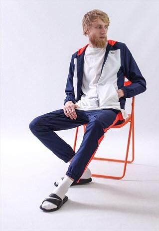 RARE VINTAGE MENS LACOSTE TACK SUIT PANTS WINDBREAKER JACKET