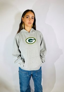 Vintage Size L NFL Green Bay Packers Hoodie in Grey