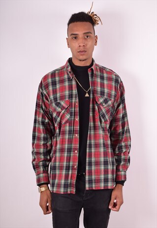 MENS VINTAGE SHIRT XL MULTI CHECK