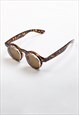 Steampunk flip up circular glasses -Tortoiseshell/Gold/Brown