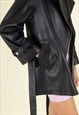 BELTED NAPPA LEATHER TRENCH COAT IN BLACK