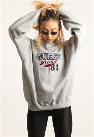 VINTAGE GUESS EMBROIDERED SPELLOUT SWEATSHIRT