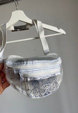 Kenzo White Mini Transparent Tiger Bum Bag