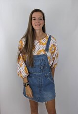 Vintage Denim Dungaree Dress