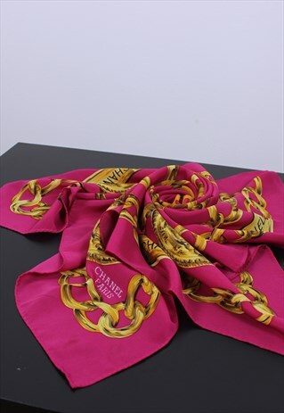 Vintage Chanel Paris Chain Handerchief Scarf