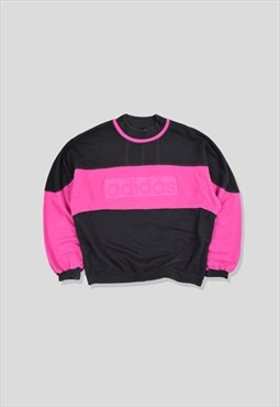 Vintage 90s Adidas Spellout Logo Colour Block Sweatshirt