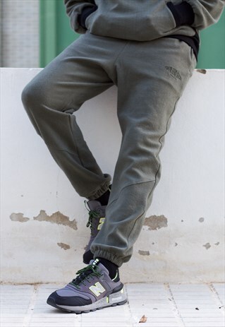 HANDMADE TROUSERS IN GREEN WITH FLEECE FABRIC