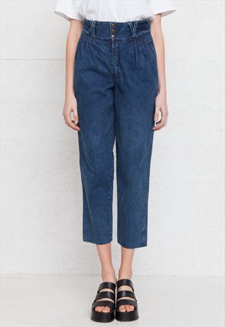 VINTAGE BLUE BROADWAY HIGH WAISTED DENIM JEANS