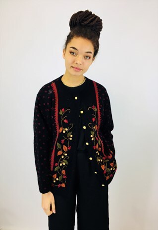 GORGEOUS FLORAL BOHO KNITTED CARDIGAN