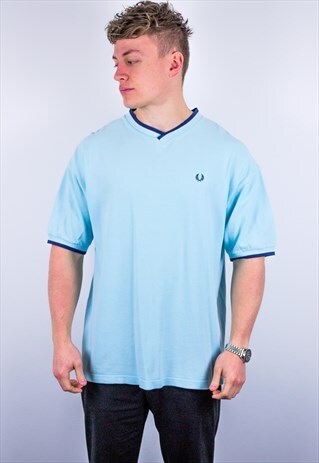 VINTAGE FRED PERRY BLUE T-SHIRT