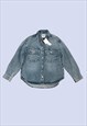 Light Wash Blue Acid Wash Cotton Popper Casual Denim Jacket