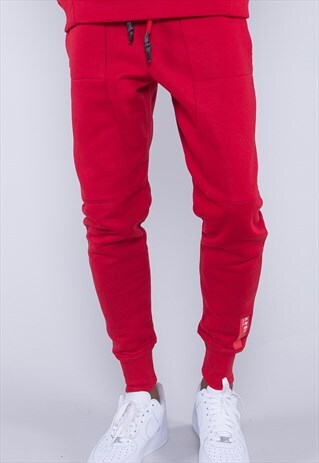 RED SLIM FIT JOGGER WITH LOGO