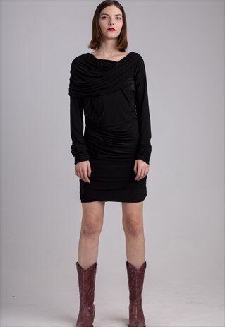 SAMANTHA BLACK LYCRA MINI DRESS