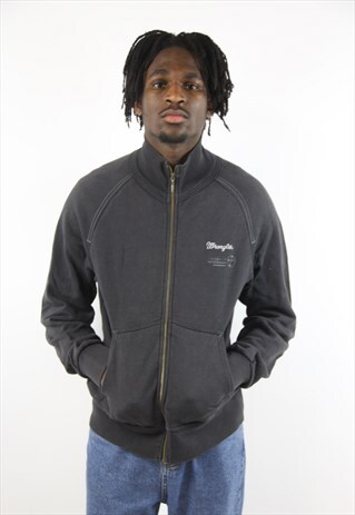 VINTAGE WRANGLER BLACK ZIP-UP SWEATSHIRT